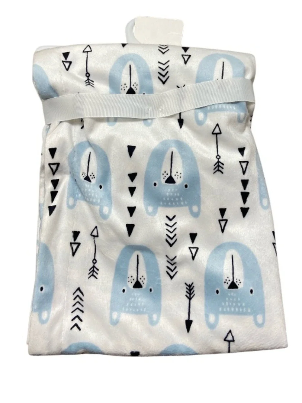 Grace & Noa Blue Bear Baby Blanket NWT